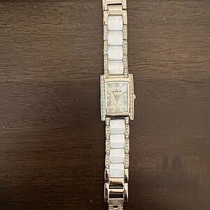 Anne Klein Silver and White Women's Watch